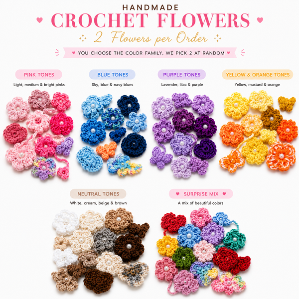 WoolBloom Clip - 2 Blue Woven Flowers