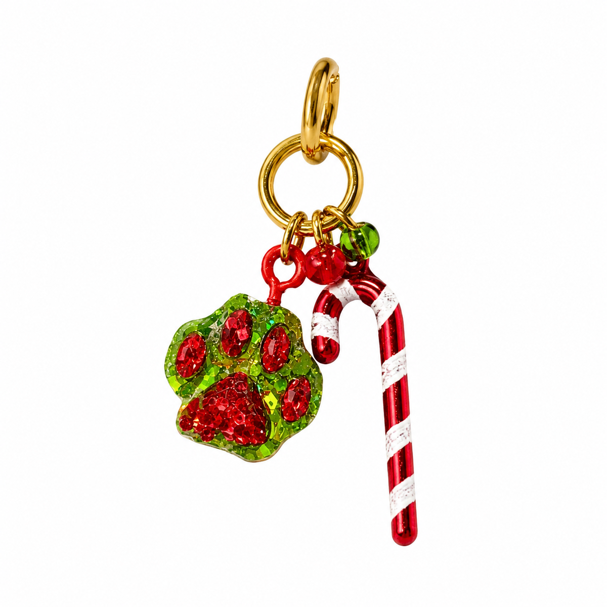 Christmas Paw & Candy Cane Charm C