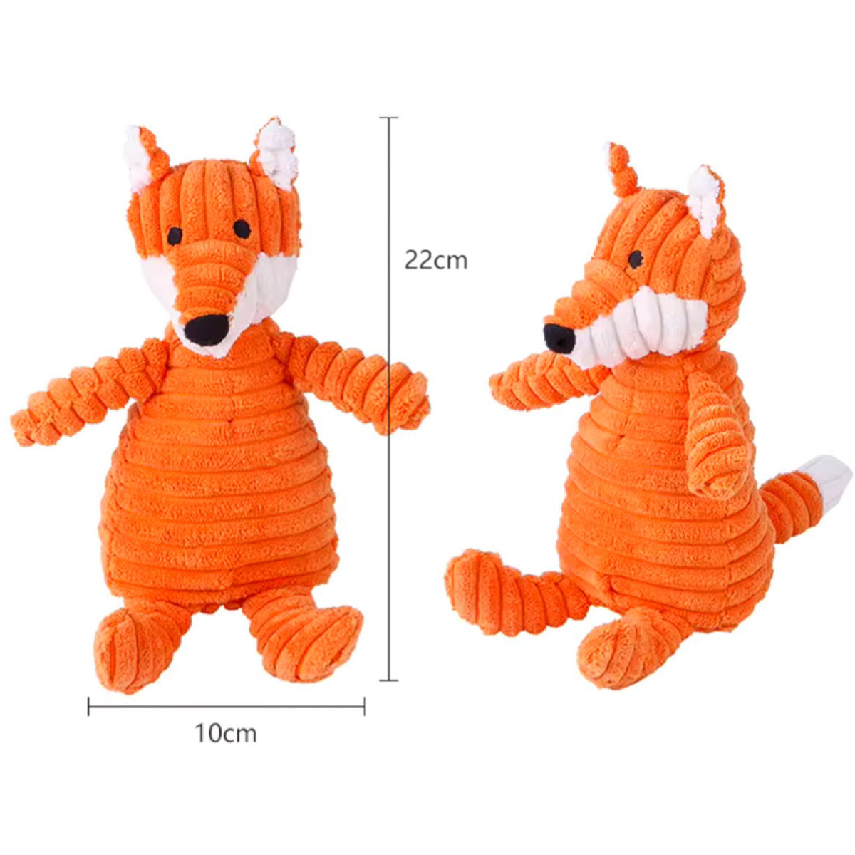 Plush Fox Squeaky Dog Toy