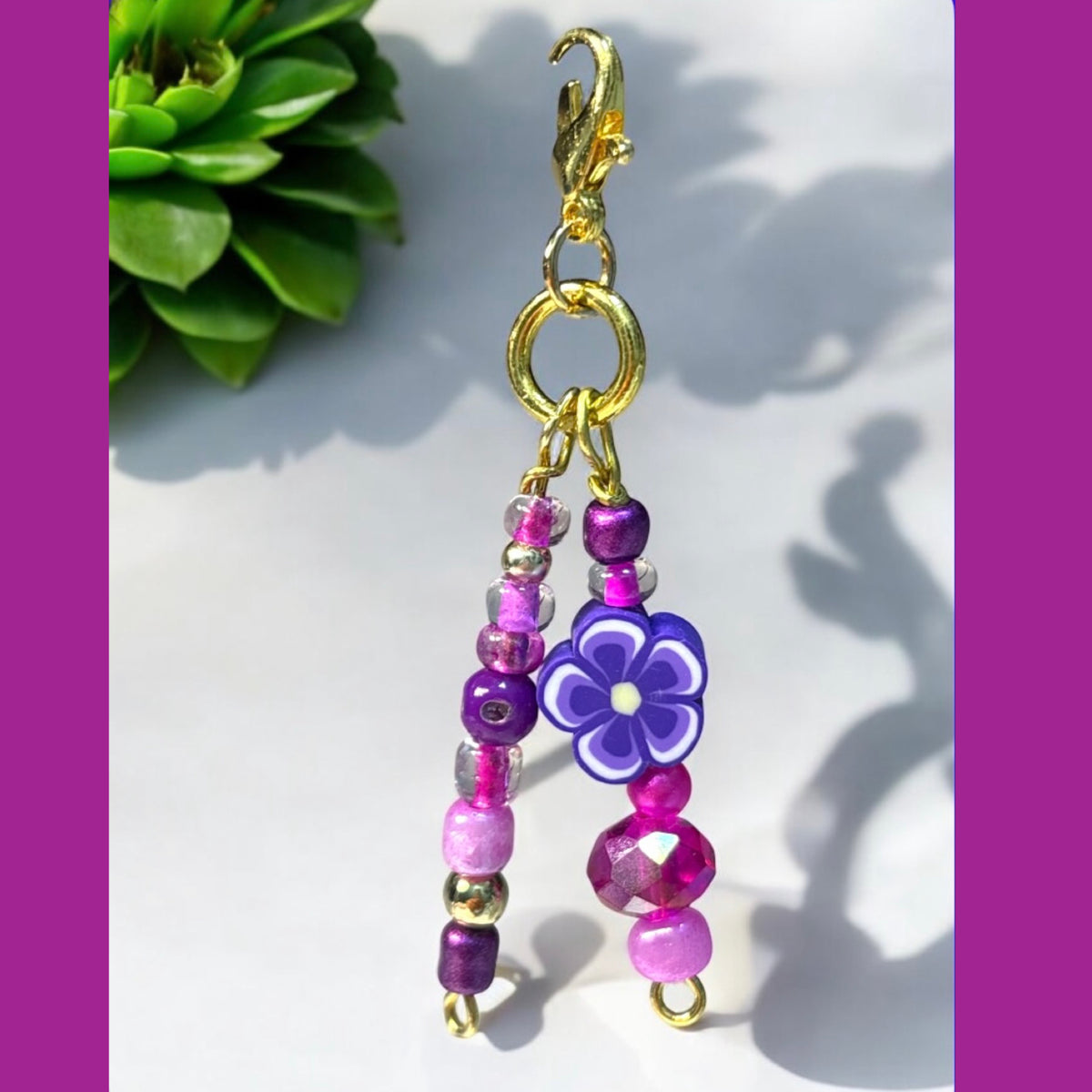 Purple Flower Pet Charm