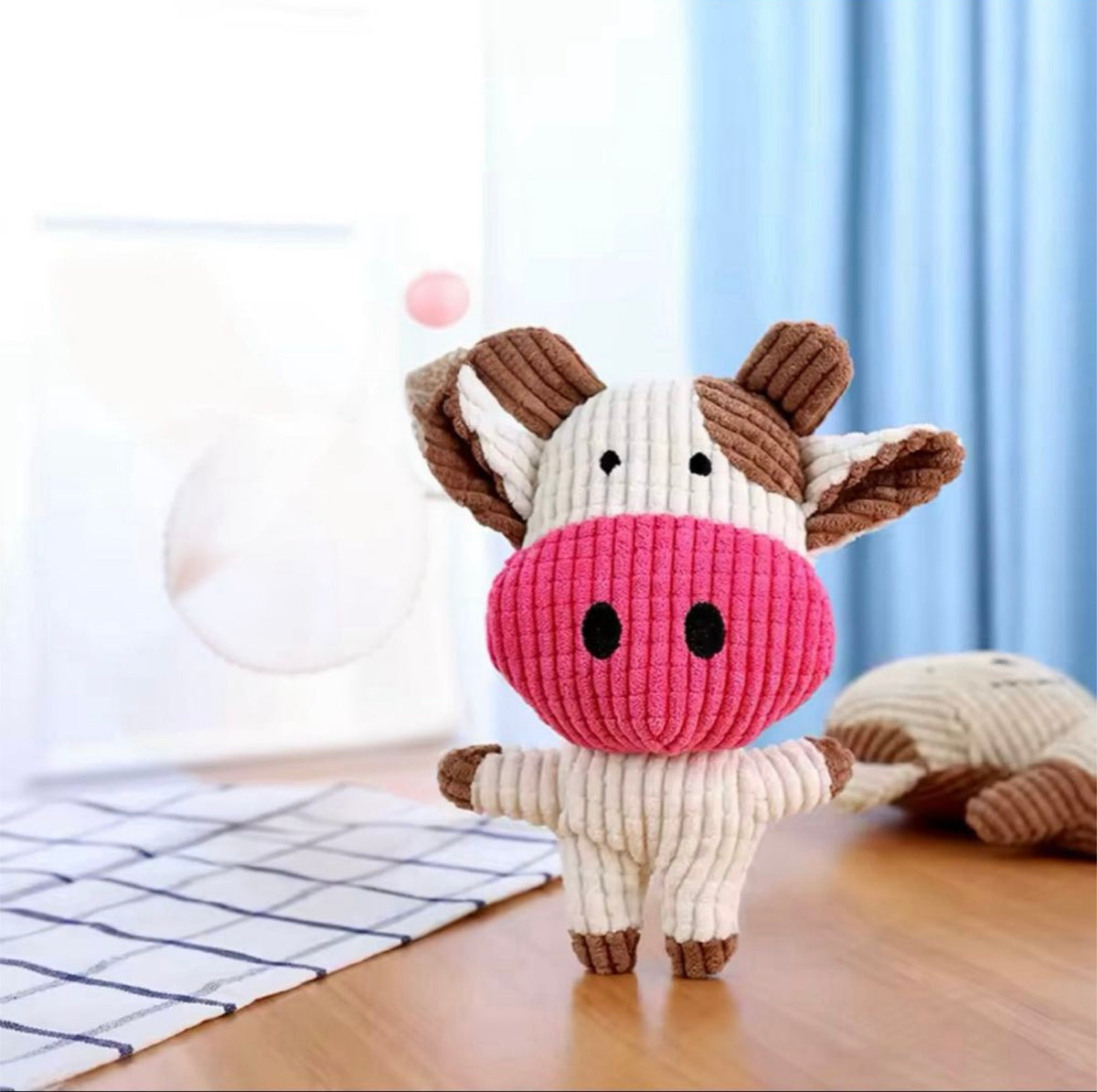 Plush Cow Squeaky Dog Toy