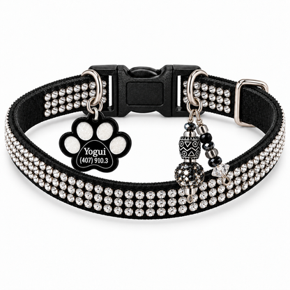 Black triple  Rhinestone Collar