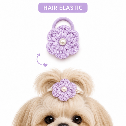 WoolBloom Clip - 2 Blue Woven Flowers