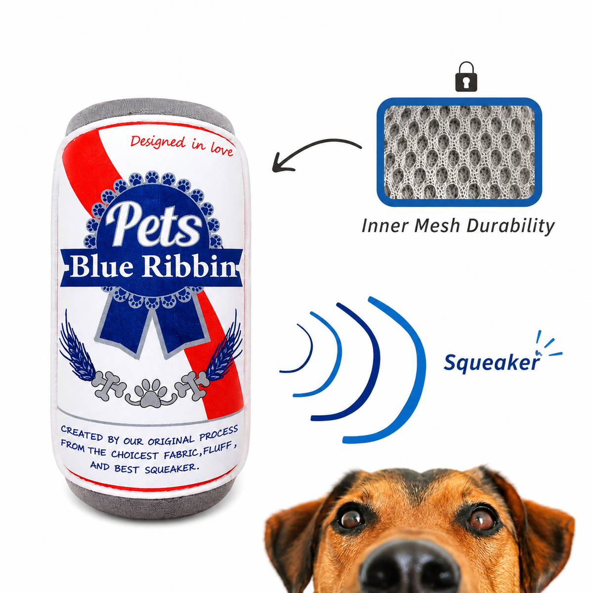 Pets Blue Ribbon Plush Dog Toy