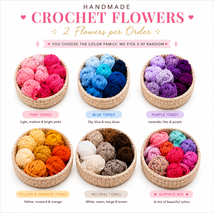 WoolBloom Clip - 2 Blue Woven Flowers