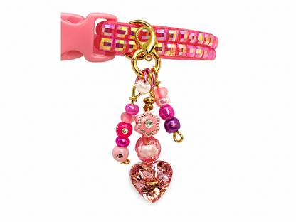 Pink Crystal Heart Charm