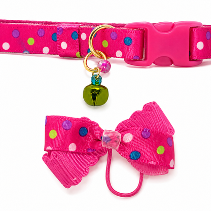 Multicolor Easter Polka Dot  Dog Bow