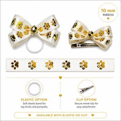 Paw Print Bow