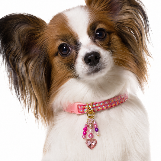 Pink Crystal Heart Charm