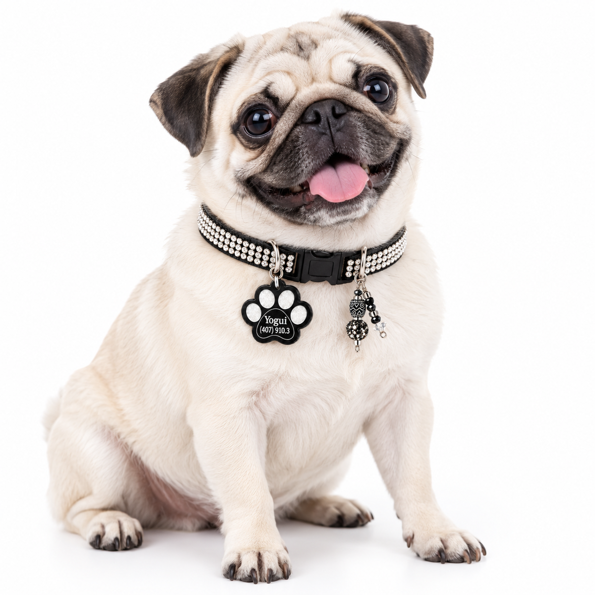 Black triple  Rhinestone Collar