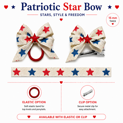Patriotic  USA Dog Bows