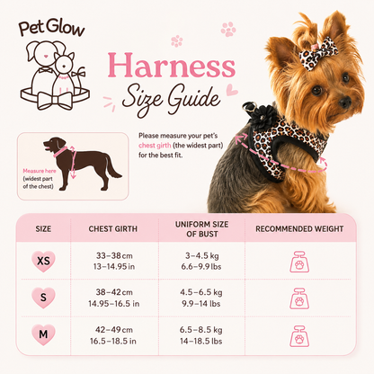 Leopard Print Unisex Dog Harness – With or Without Flowers