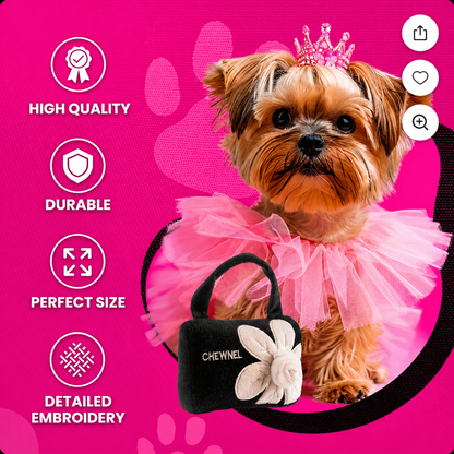 Chewnel Paris Plush Handbag Squeaky Dog Toy