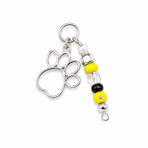 Yellow & Black Paw Charm