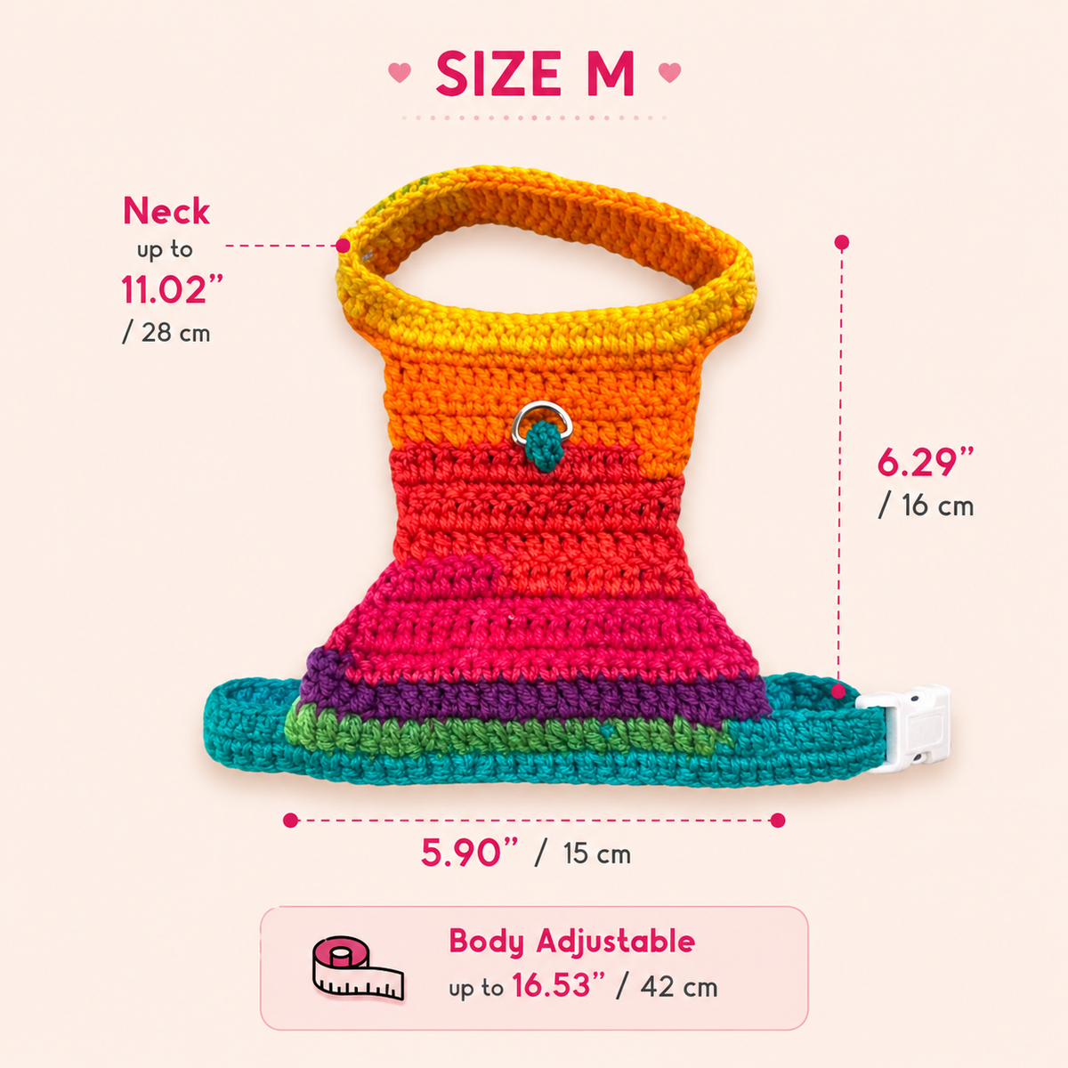 Handwoven Harness - Orange, Green & Yellow