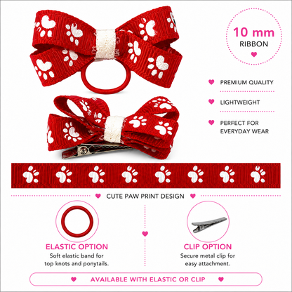 Paw Print Bow
