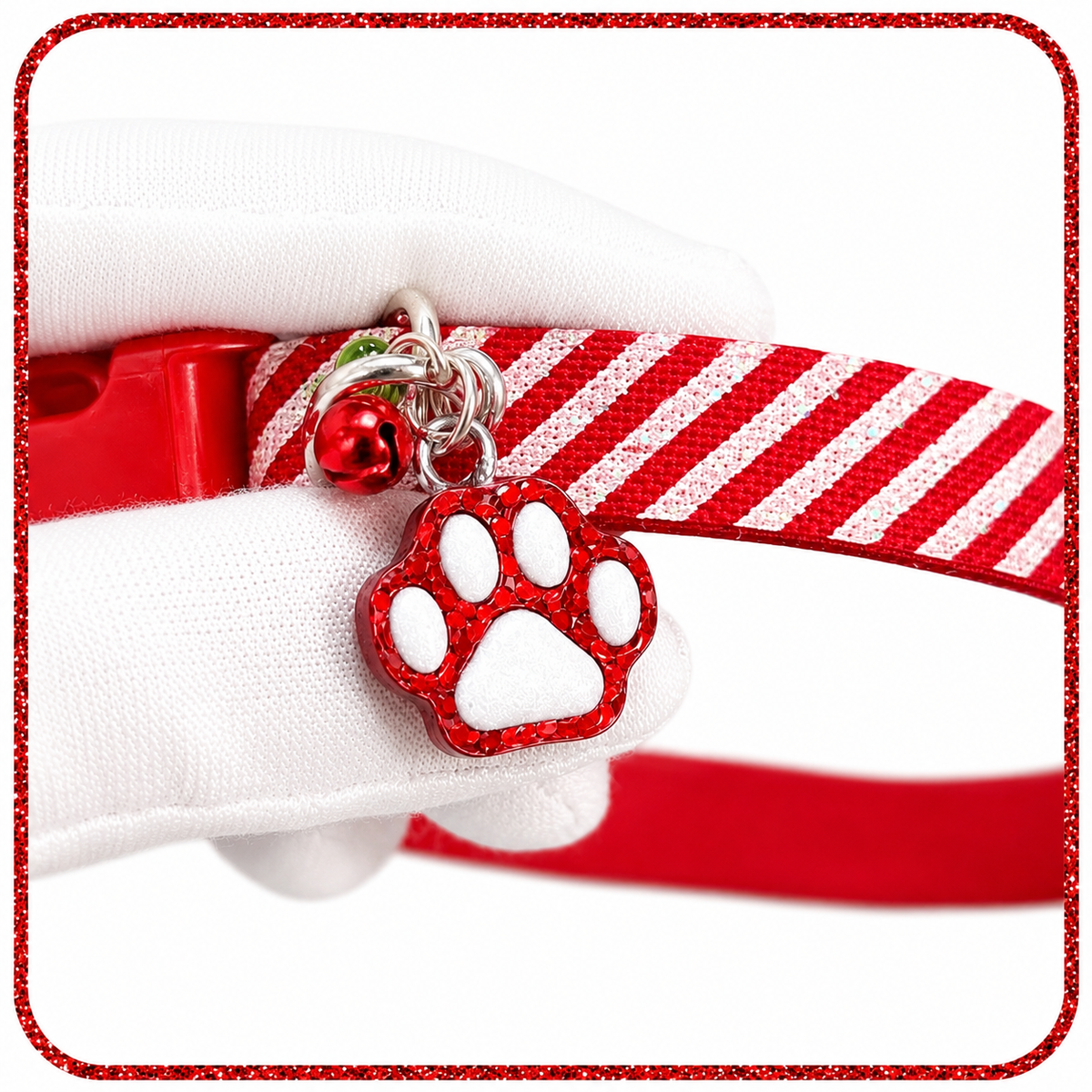 Christmas Paw & Candy Cane Charm