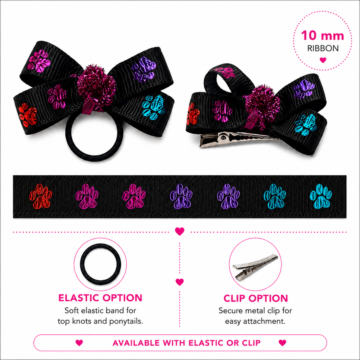Paw Print Bow