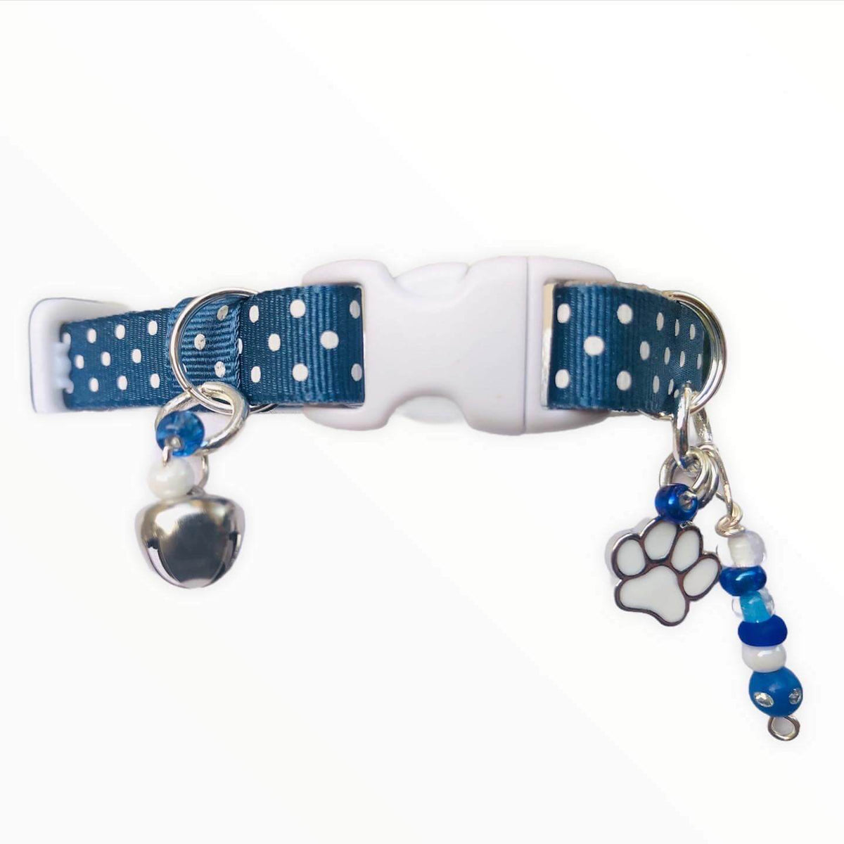 Blue Polka Dots - Standard Collar