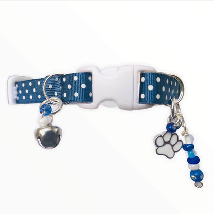 Blue Polka Dots - Standard Collar