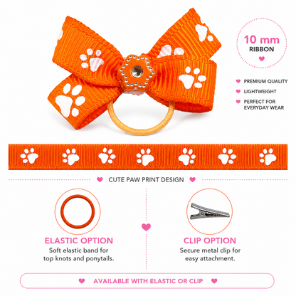 Paw Print Bow