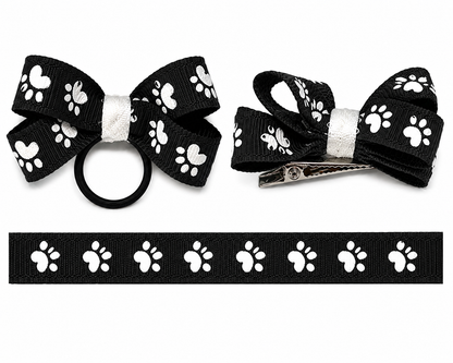 Paw Print Bow