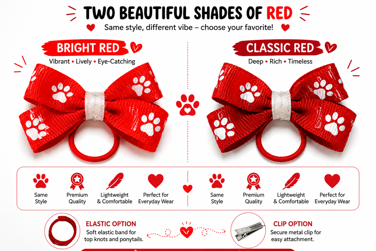 Paw Print Bow