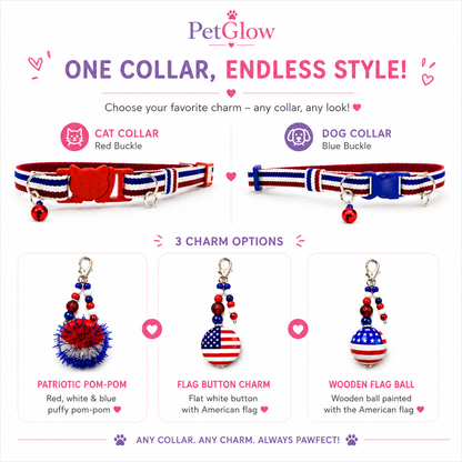 Red, White, Blue Striped - Standard Collar