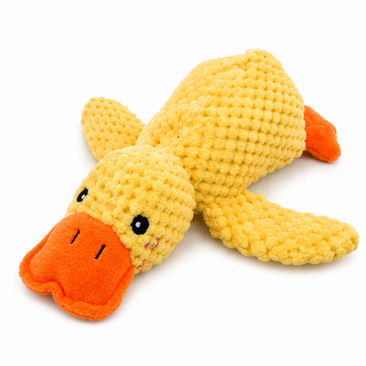 Yellow Duck Squeaky Plush Dog Toy