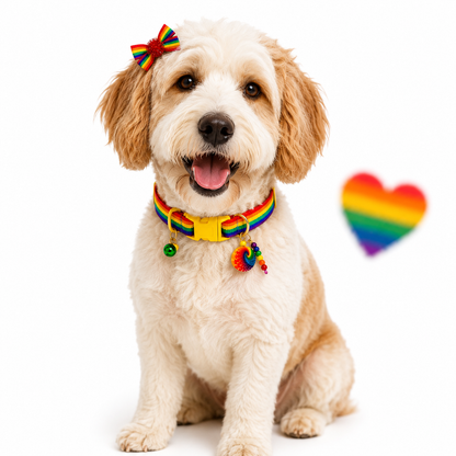 Multicolor Pride Rainbow  Dog Bow