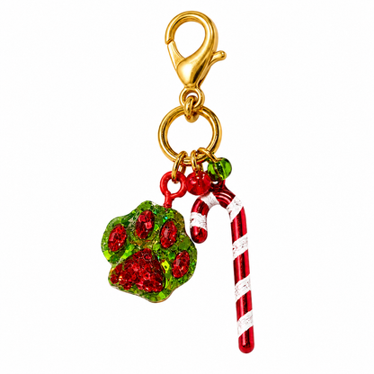 Christmas Paw &amp; Candy Cane Charm C
