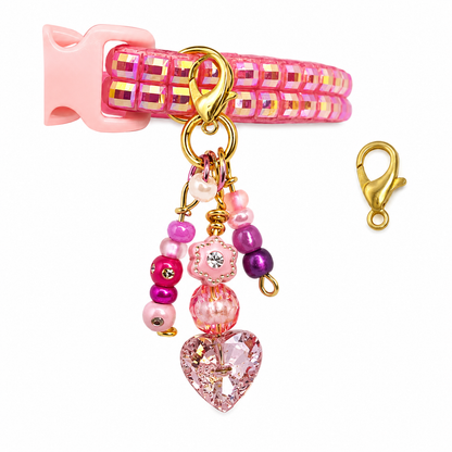 Pink Crystal Heart Charm