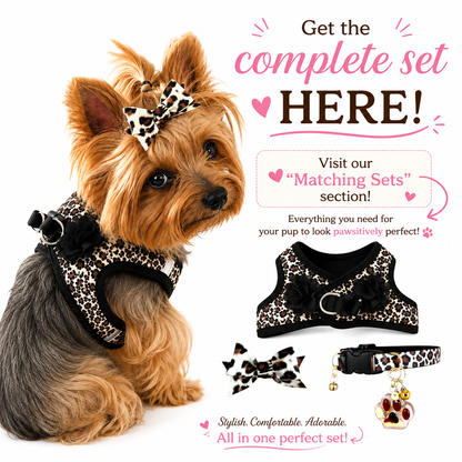 Leopard Print Unisex Dog Harness – With or Without Flowers