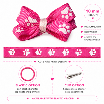 Paw Print Bow