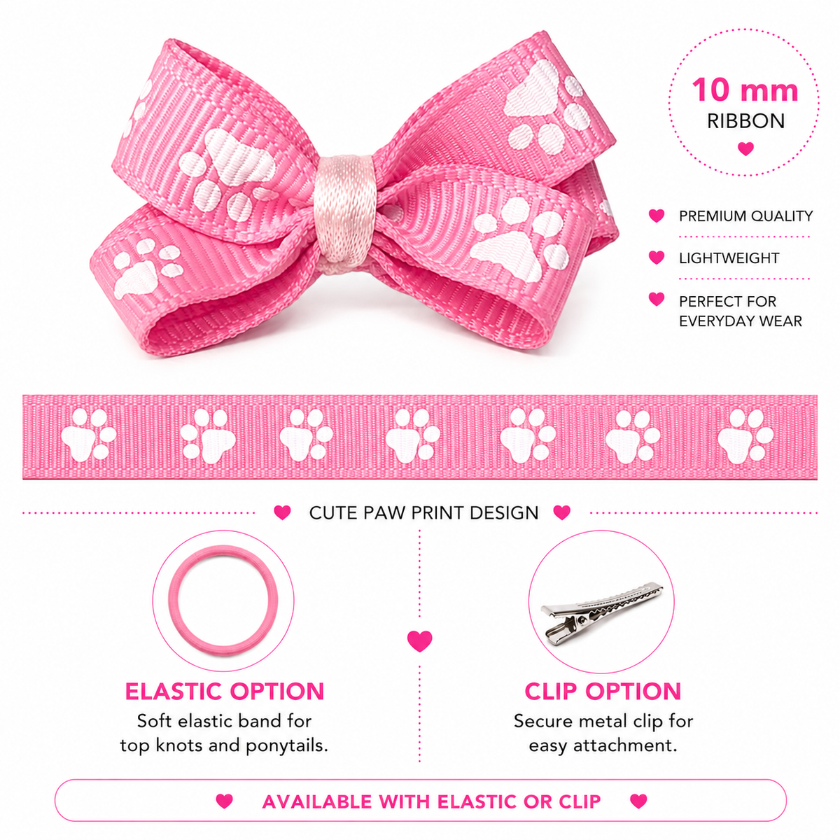 Paw Print Bow