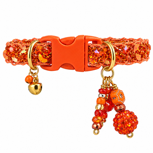 Orange Sequins Collar