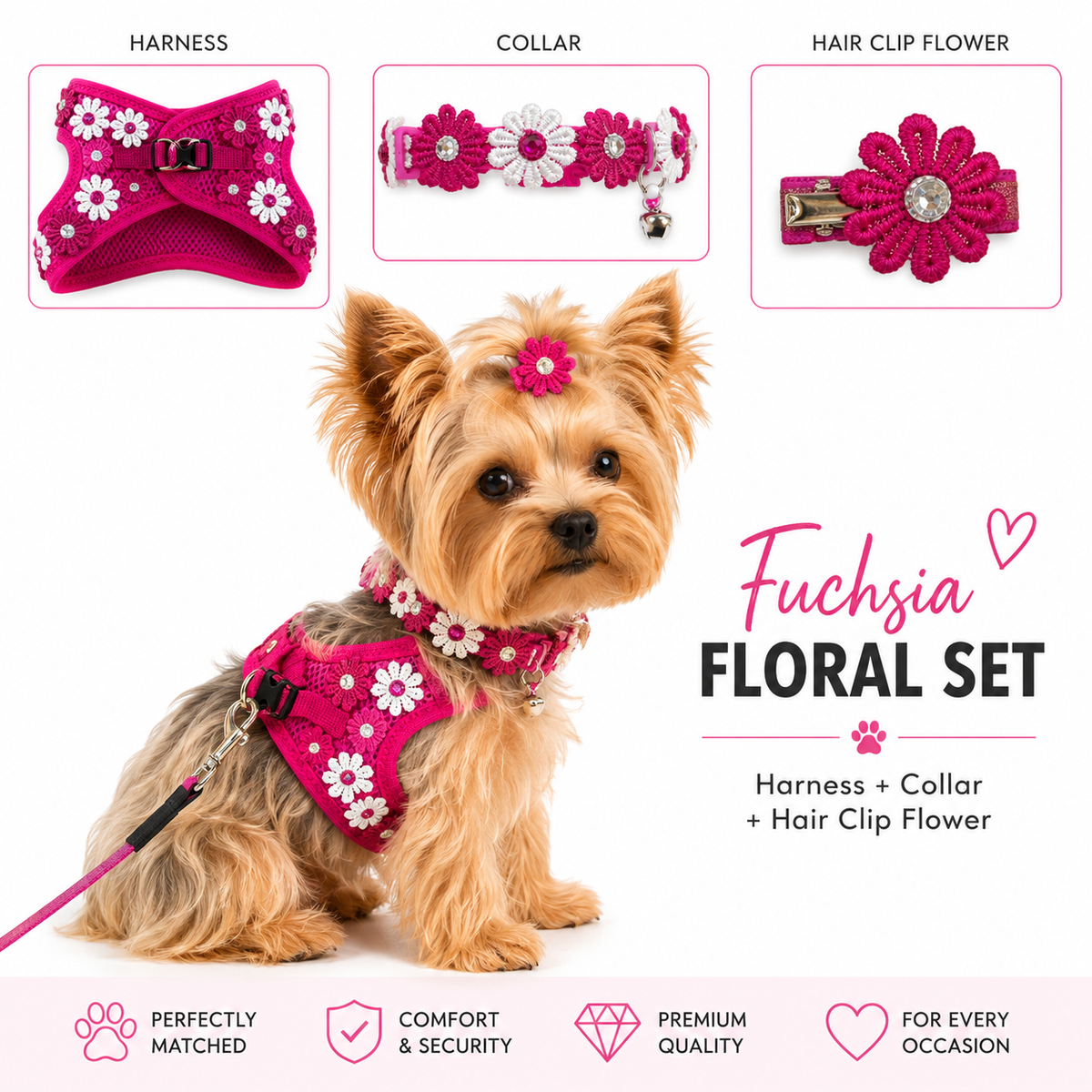 Conjunto Floral Fucsia