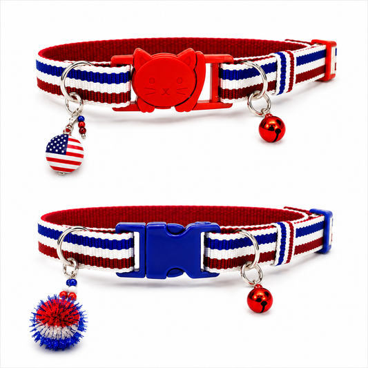 Red, White, Blue Striped - Standard Collar