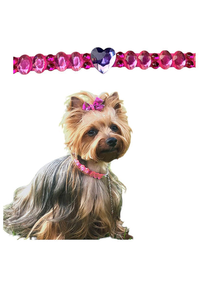 Purple Stones Heart Collar