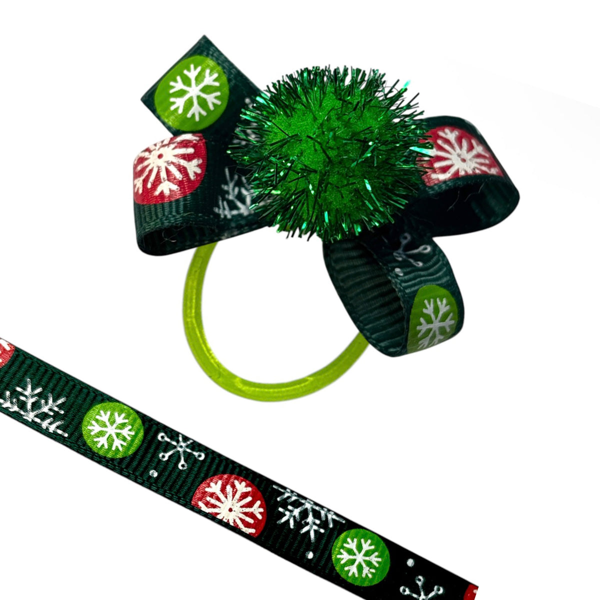 Lazo navideño para perro copo de nieve verde y rojo (copia)