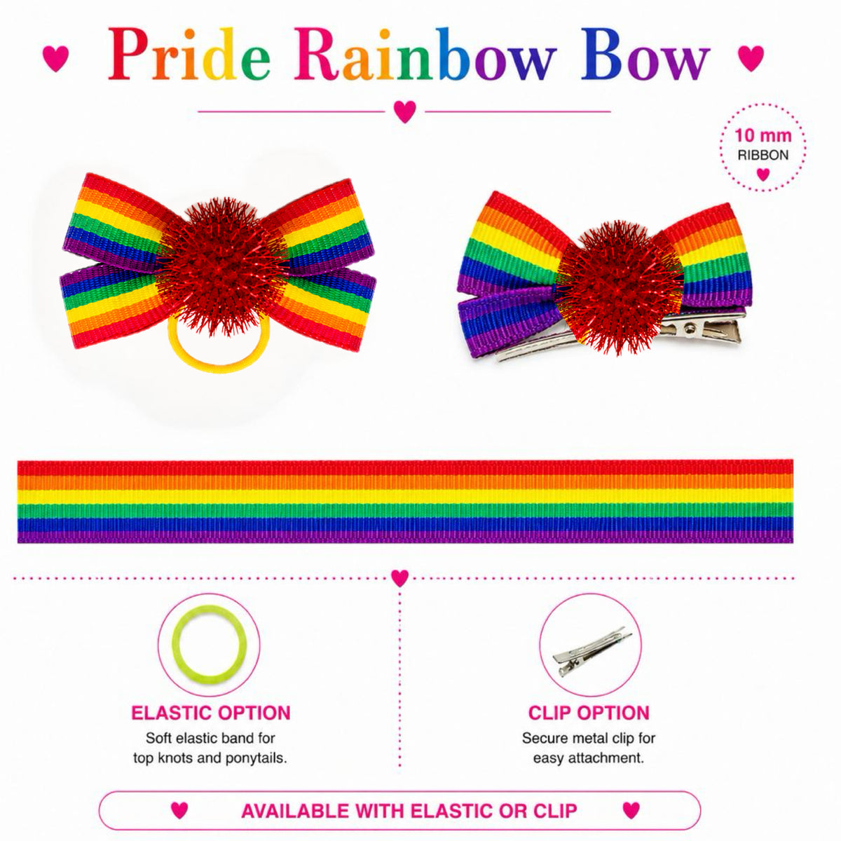Multicolor Pride Rainbow  Dog Bow