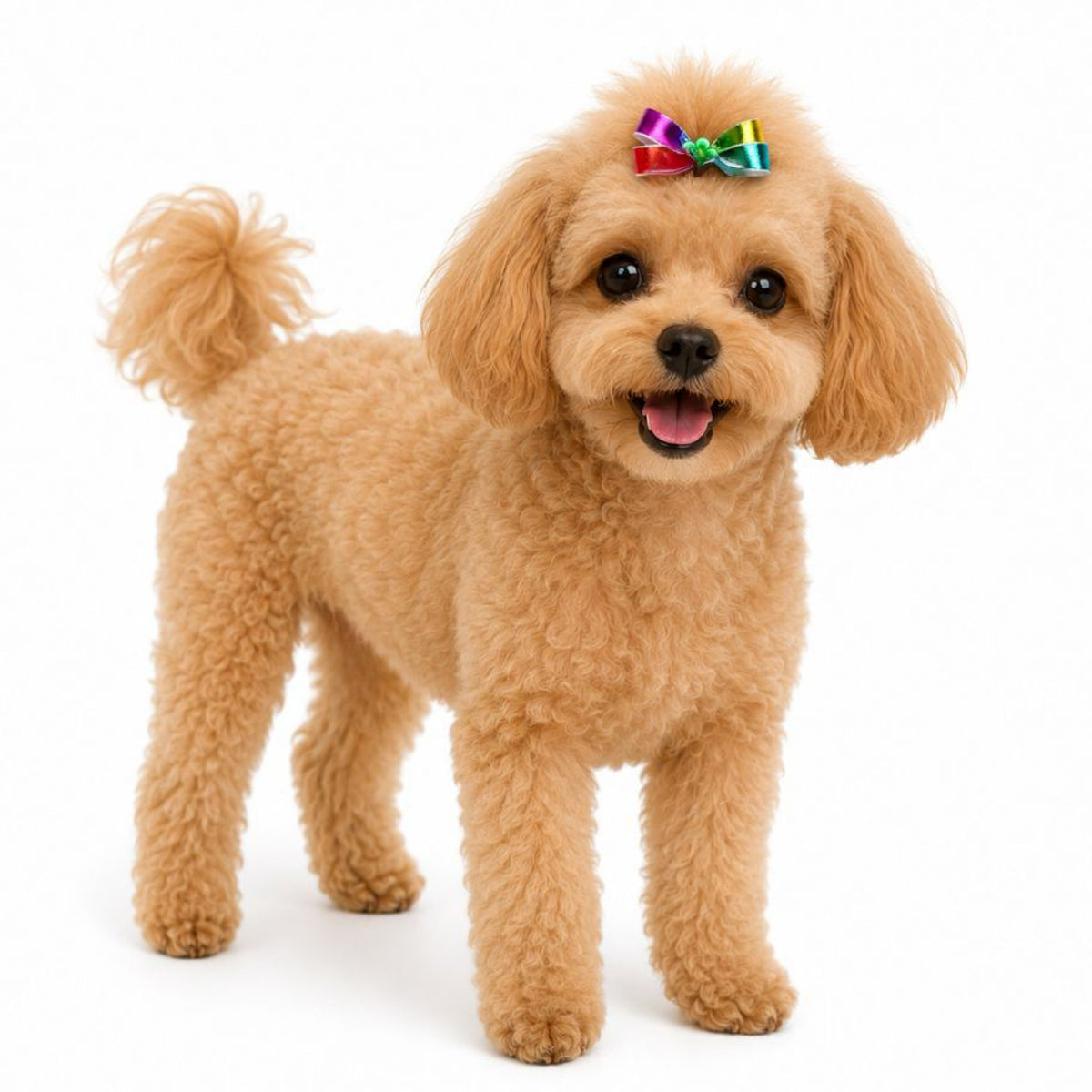 Multicolor Rainbow Flower Dog Bow
