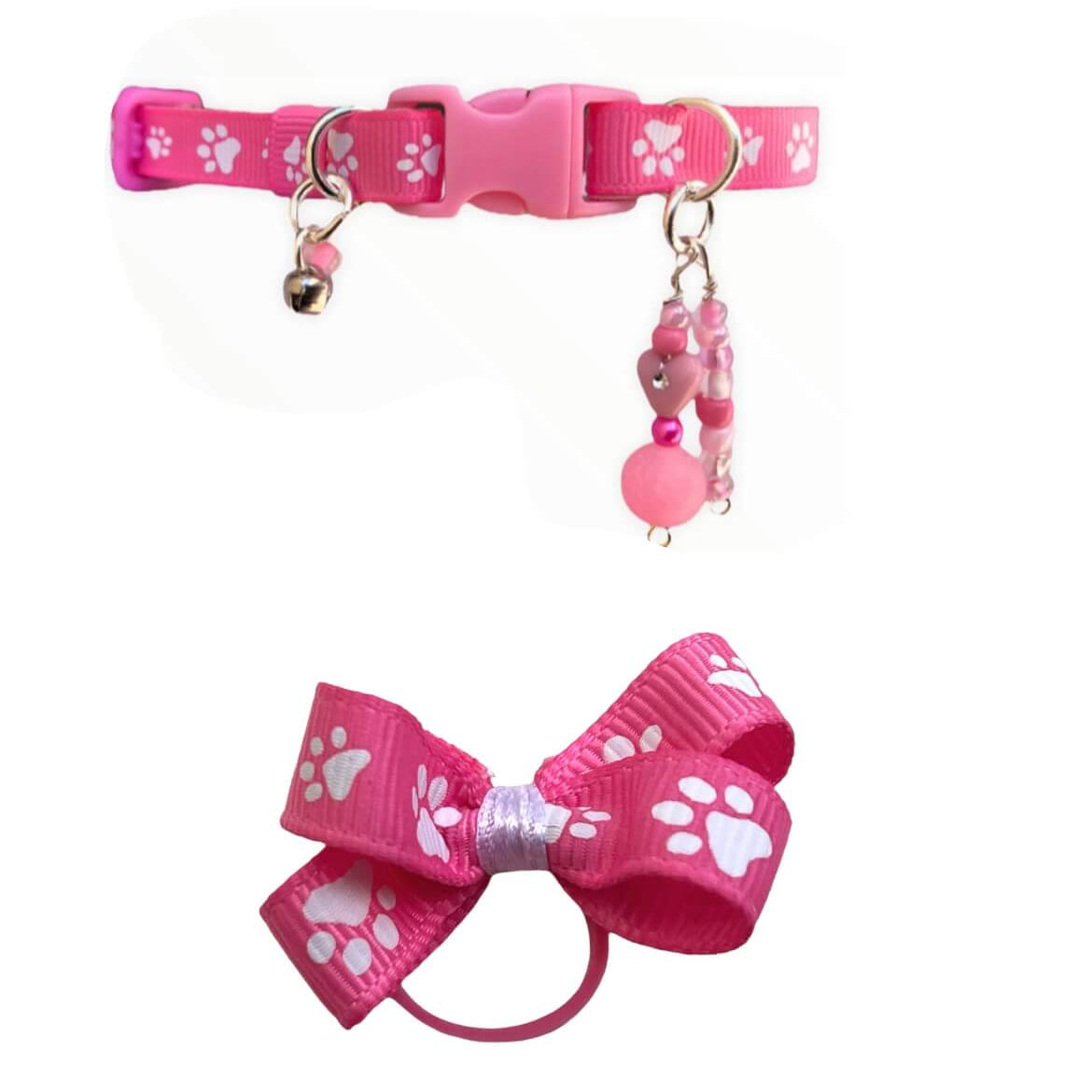 Huella de Pata Rosa - Collar Estándar