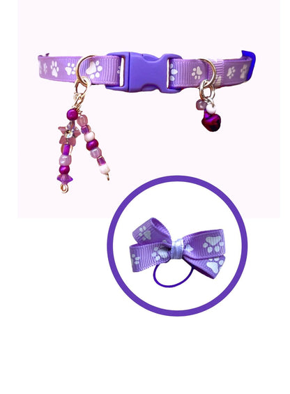 Huella de pata morada - Collar estándar