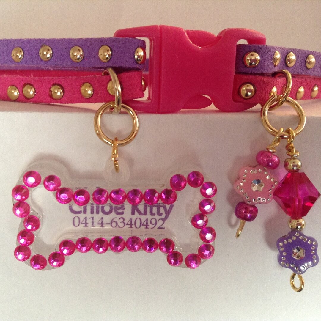 Slim Suede Duo with Gold Studs - Fuchsia / Purple