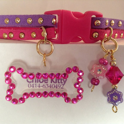 Slim Suede Duo with Gold Studs - Fuchsia / Purple