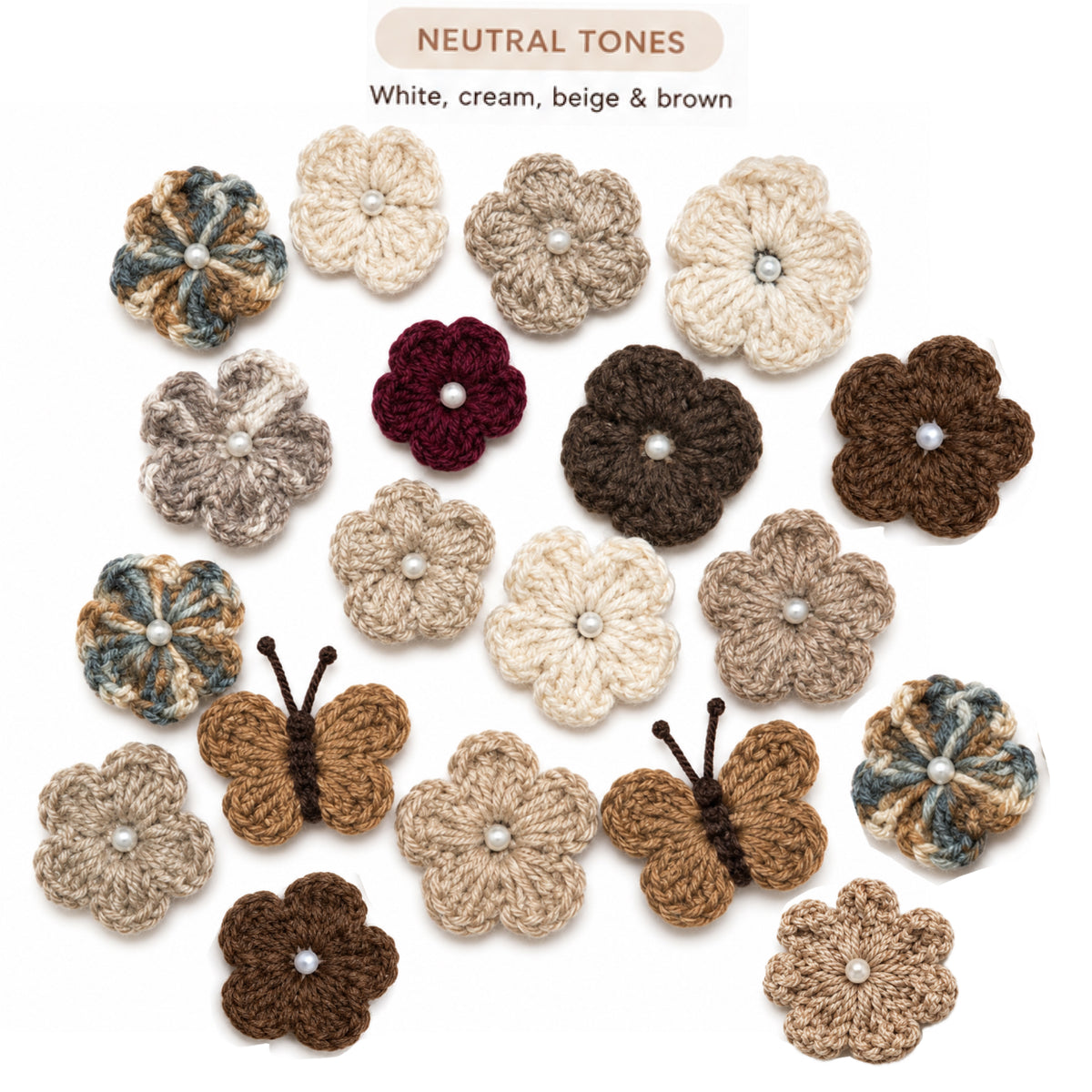 WoolBloom Clip - 2 Blue Woven Flowers