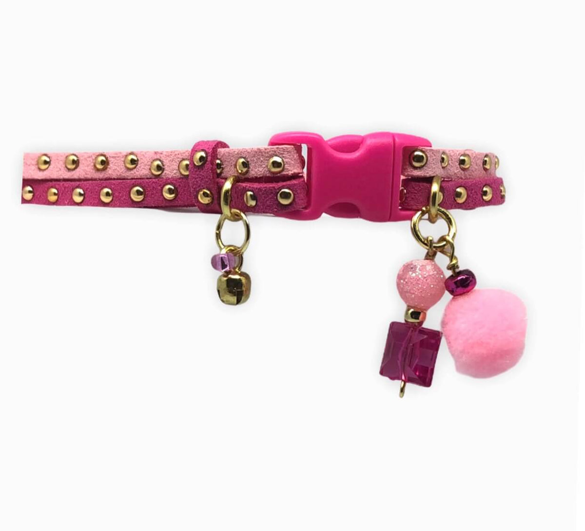 Slim Suede Duo with Gold Studs - Pink / Fuchsia