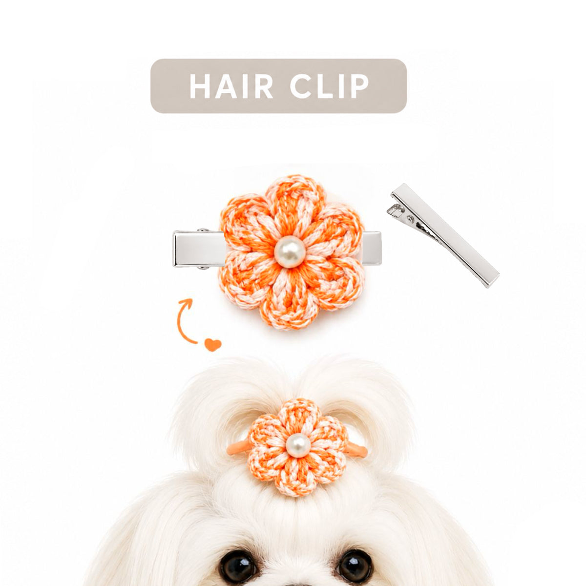 WoolBloom Clip - 2 Blue Woven Flowers