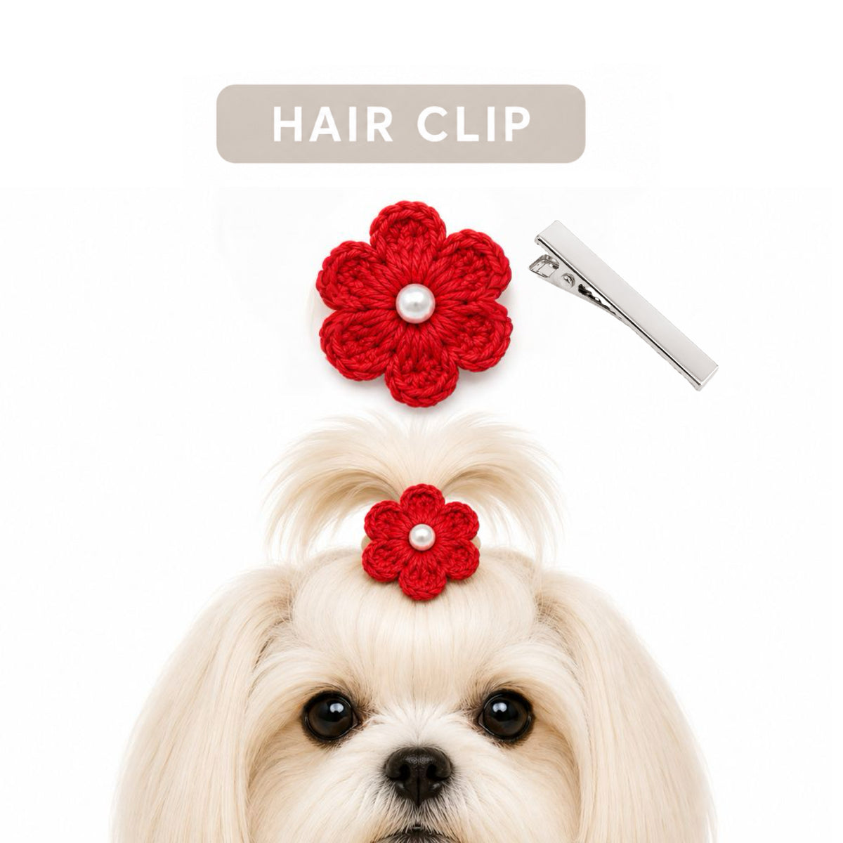 WoolBloom Clip - 2 Blue Woven Flowers